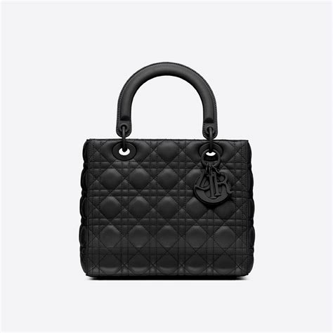 medium lady dior bag black ultramatte cannage calfskin|Medium Lady Dior Bag Black Ultramatte Cannage Calfskin .